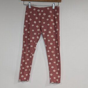 *3/$10* Joe Fresh Daisy Printed Leggings Tights Pink White Size Medium
